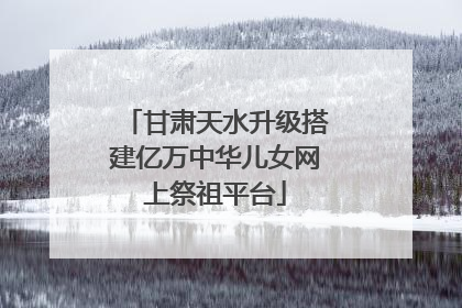 甘肃天水升级搭建亿万中华儿女网上祭祖平台